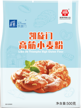 凯旋门高筋小麦粉500g四边封正面
